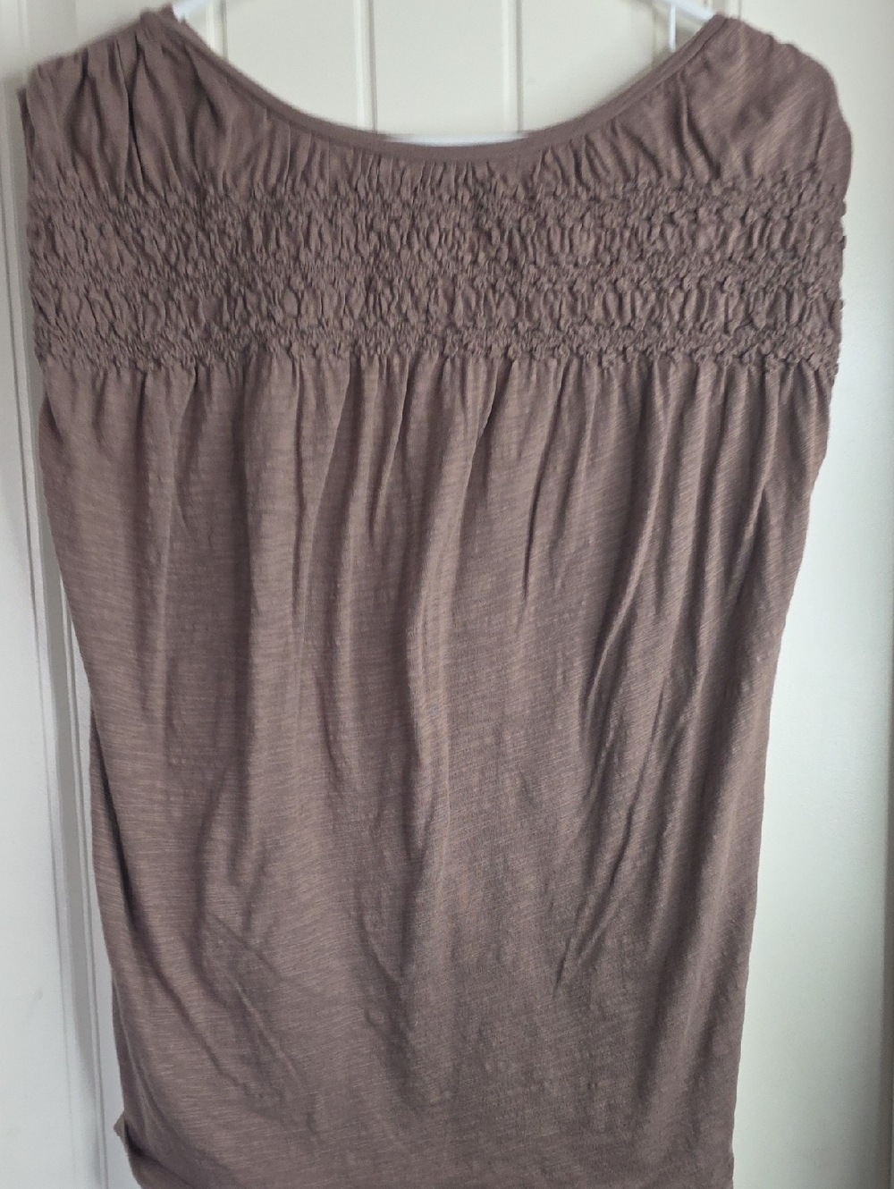 LOFT Womens Brown Taupe Ribbed Top